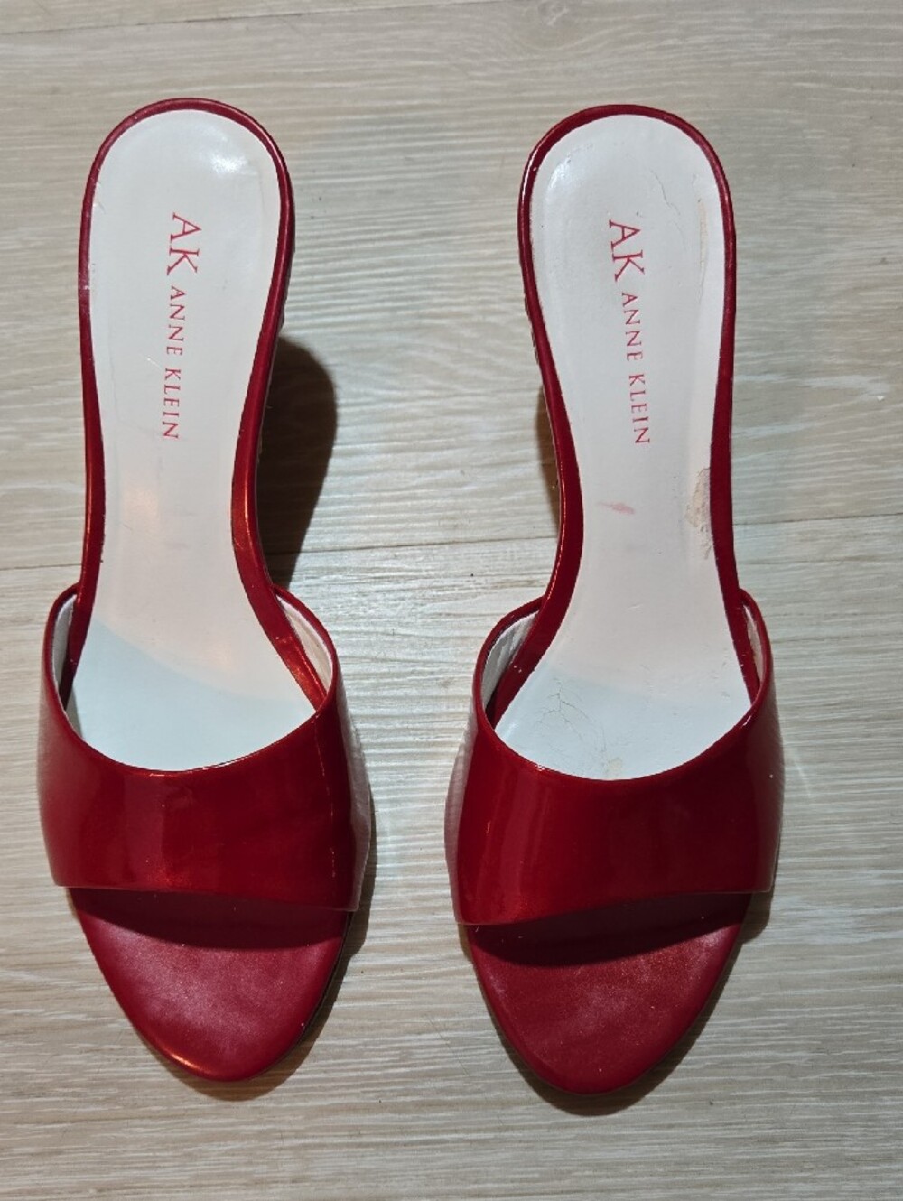 Anne Klein Patent Red Wedge Sandals Sz 6.5 with Box. - Picture 2 of 7